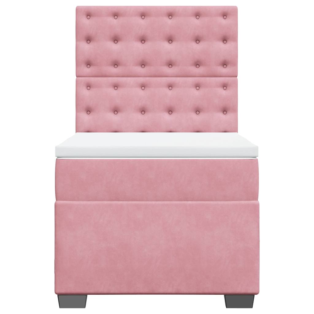 Box spring krevet s madracem ružičasti 90x190 cm baršunasti