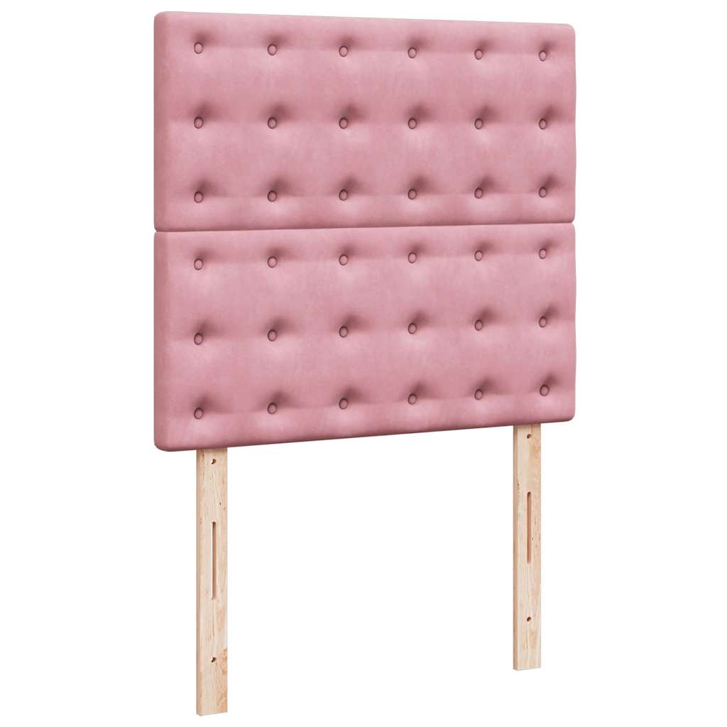 Box spring krevet s madracem ružičasti 90x190 cm baršunasti