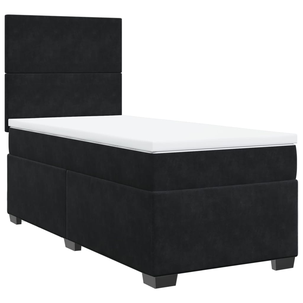 Box spring krevet s madracem crni 90x200 cm baršunasti