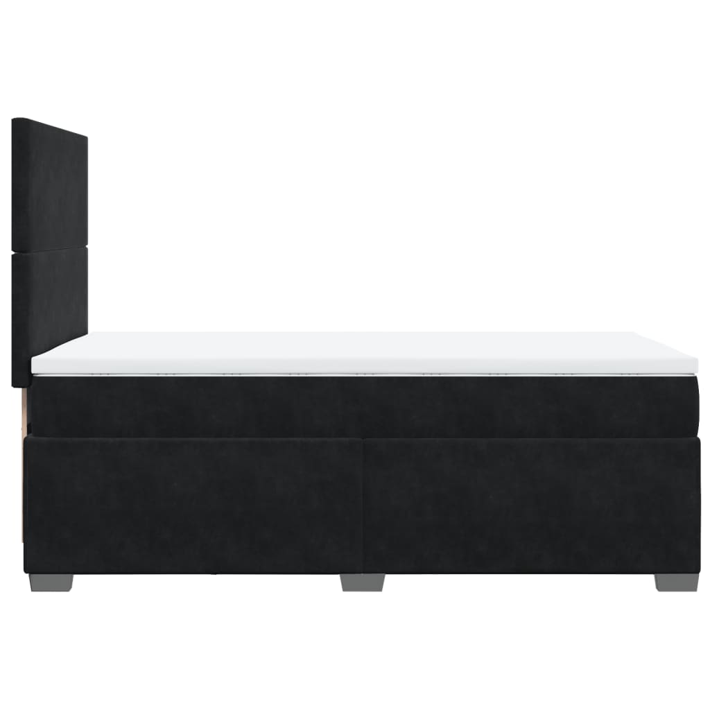 Box spring krevet s madracem crni 90x200 cm baršunasti
