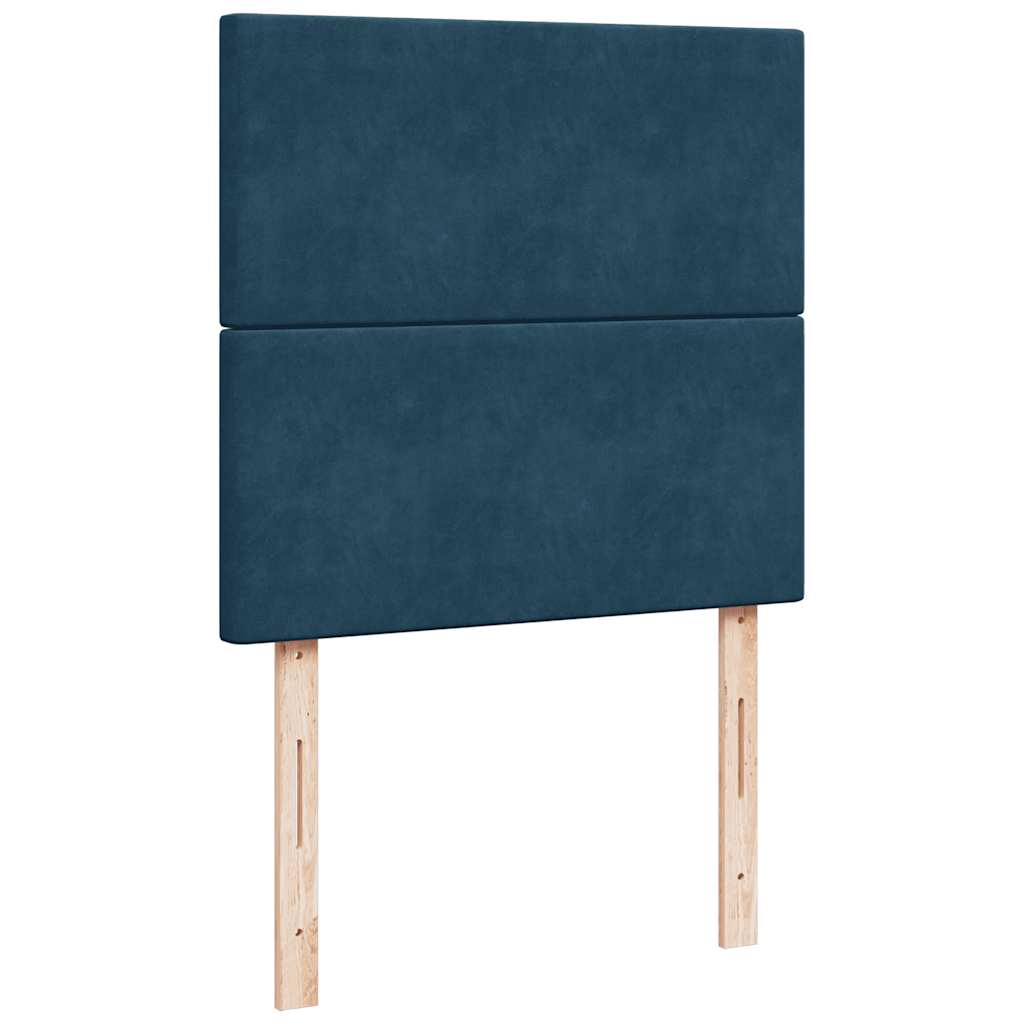 Box spring krevet s madracem plavi 90x200 cm baršunasti