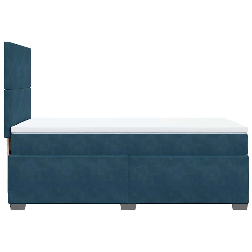 Box spring krevet s madracem plavi 90x200 cm baršunasti