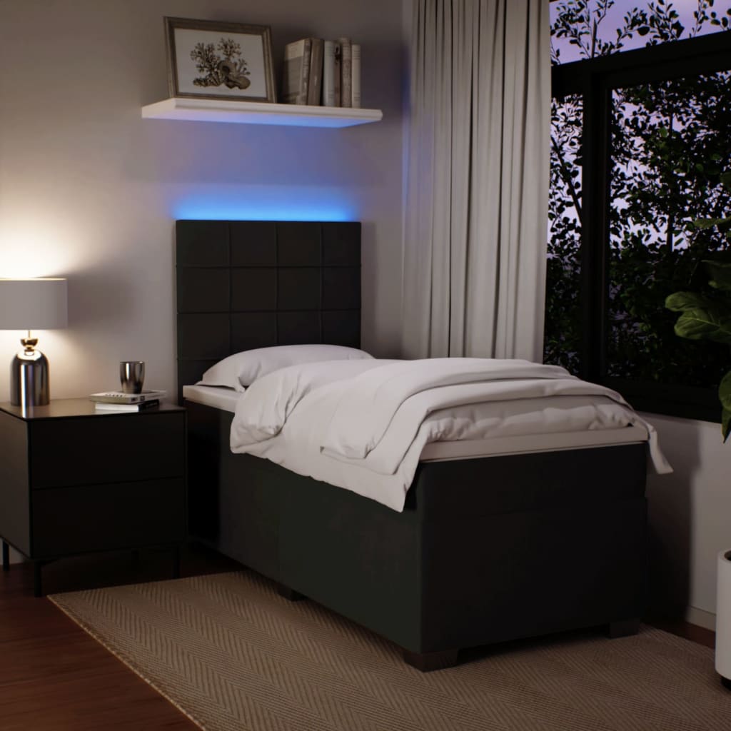 Box spring krevet s madracem crni 90x200 cm baršunasti