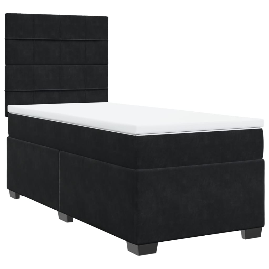 Box spring krevet s madracem crni 90x200 cm baršunasti