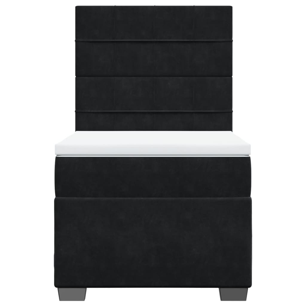 Box spring krevet s madracem crni 90x200 cm baršunasti