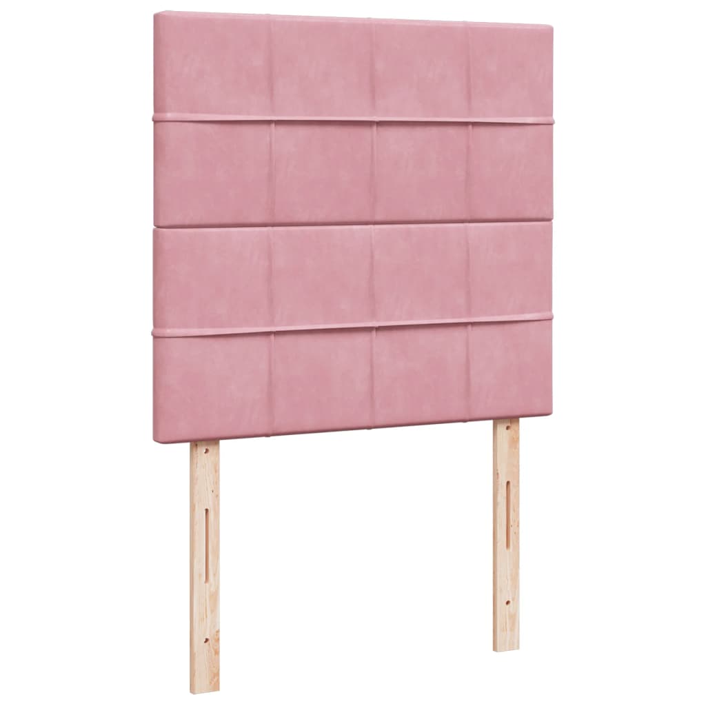 Box spring krevet s madracem ružičasti 90x200 cm baršunasti