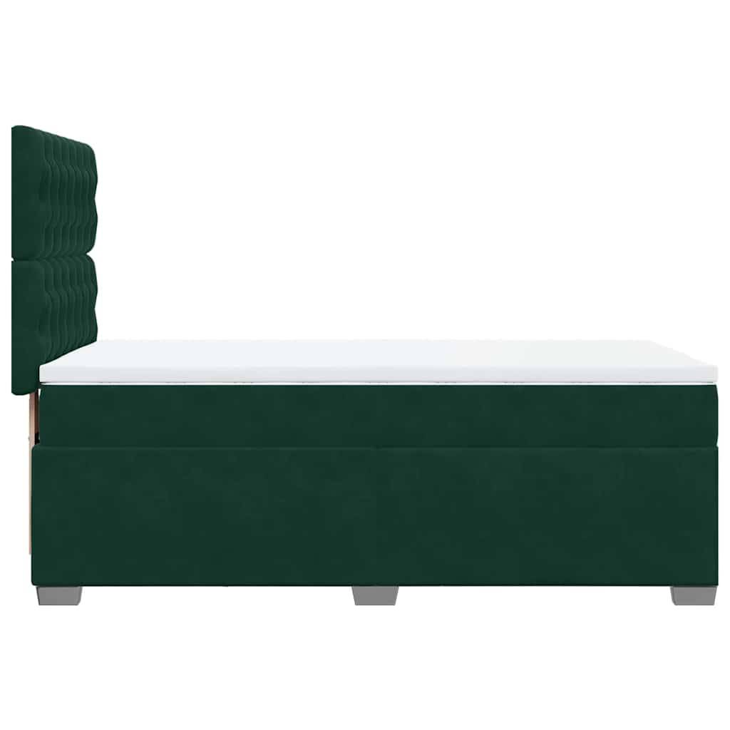 Box spring krevet s madracem tamnozeleni 90x200 cm baršunasti