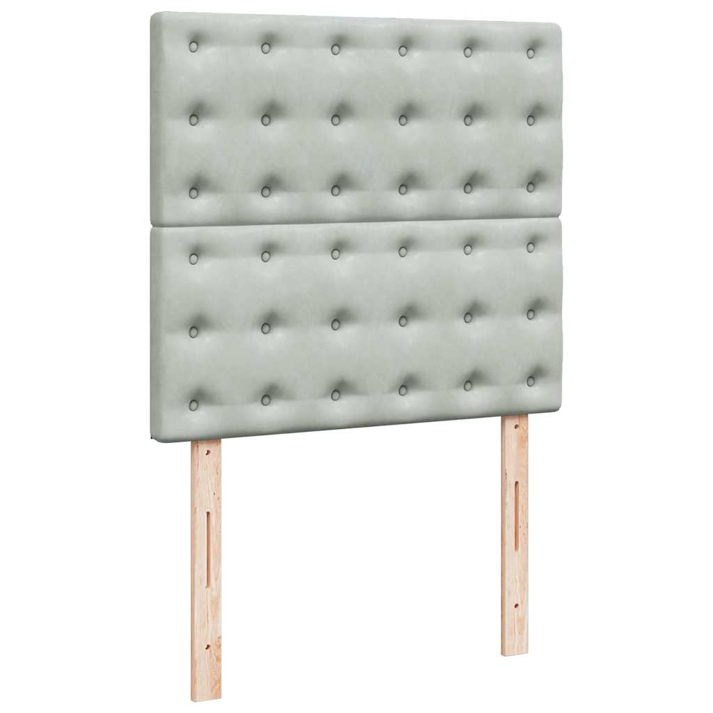 Box spring krevet s madracem svjetlosivi 90x190 cm baršunasti