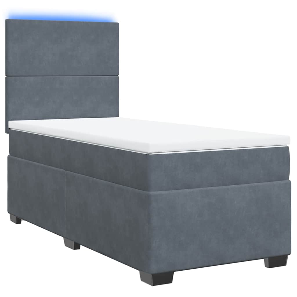 Box spring krevet s madracem tamnosivi 100x200 cm baršunasti