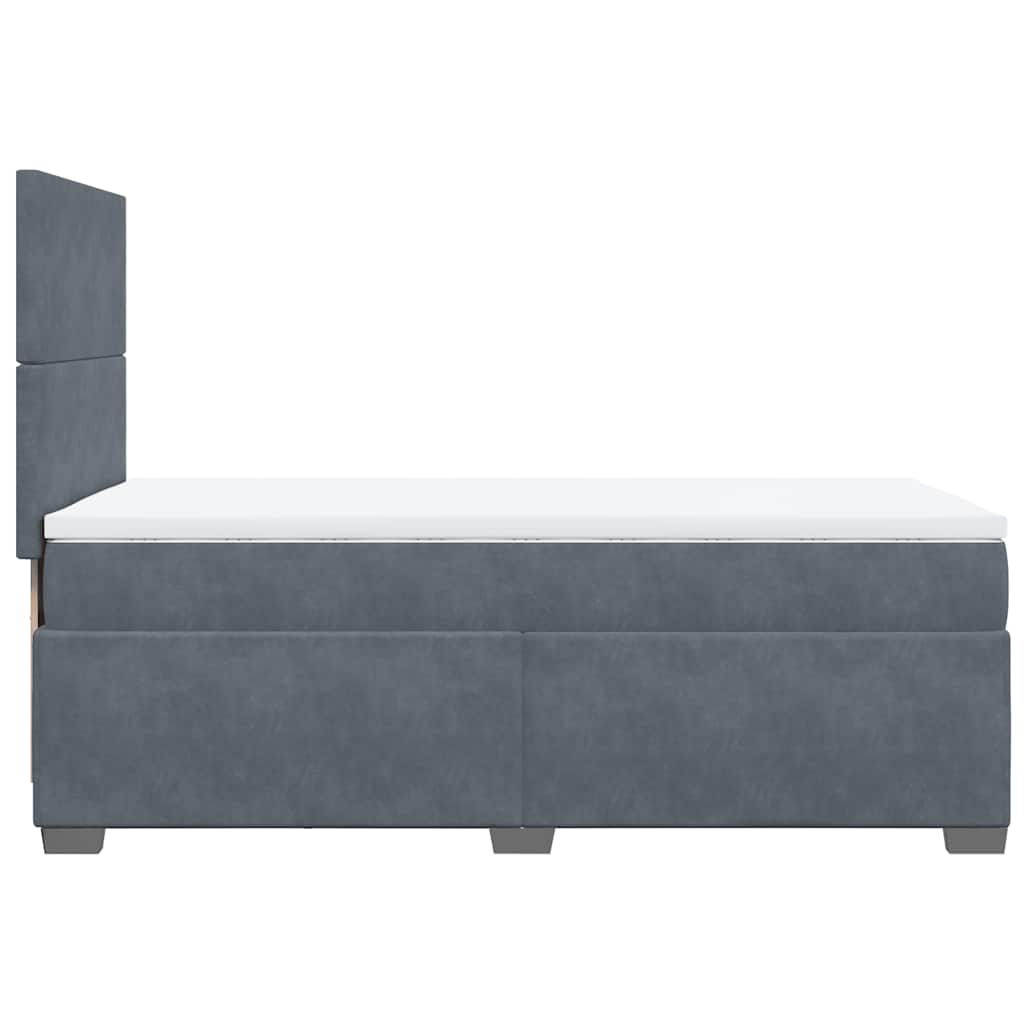 Box spring krevet s madracem tamnosivi 100x200 cm baršunasti