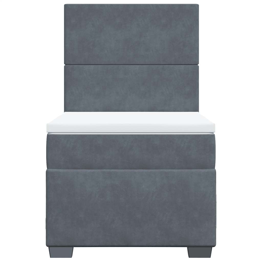 Box spring krevet s madracem tamnosivi 100x200 cm baršunasti