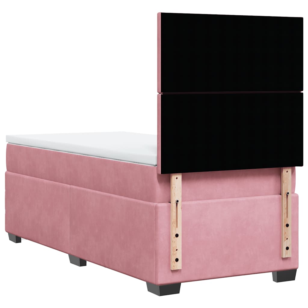 Box spring krevet s madracem ružičasti 100x200 cm baršunasti