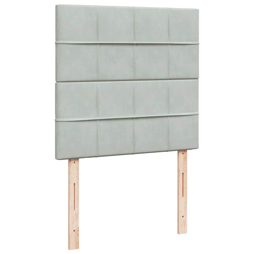 Box spring krevet s madracem svjetlosivi 100x200 cm baršunasti