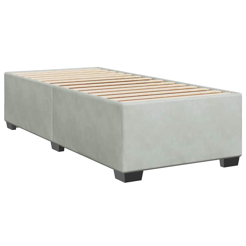 Box spring krevet s madracem svjetlosivi 100x200 cm baršunasti