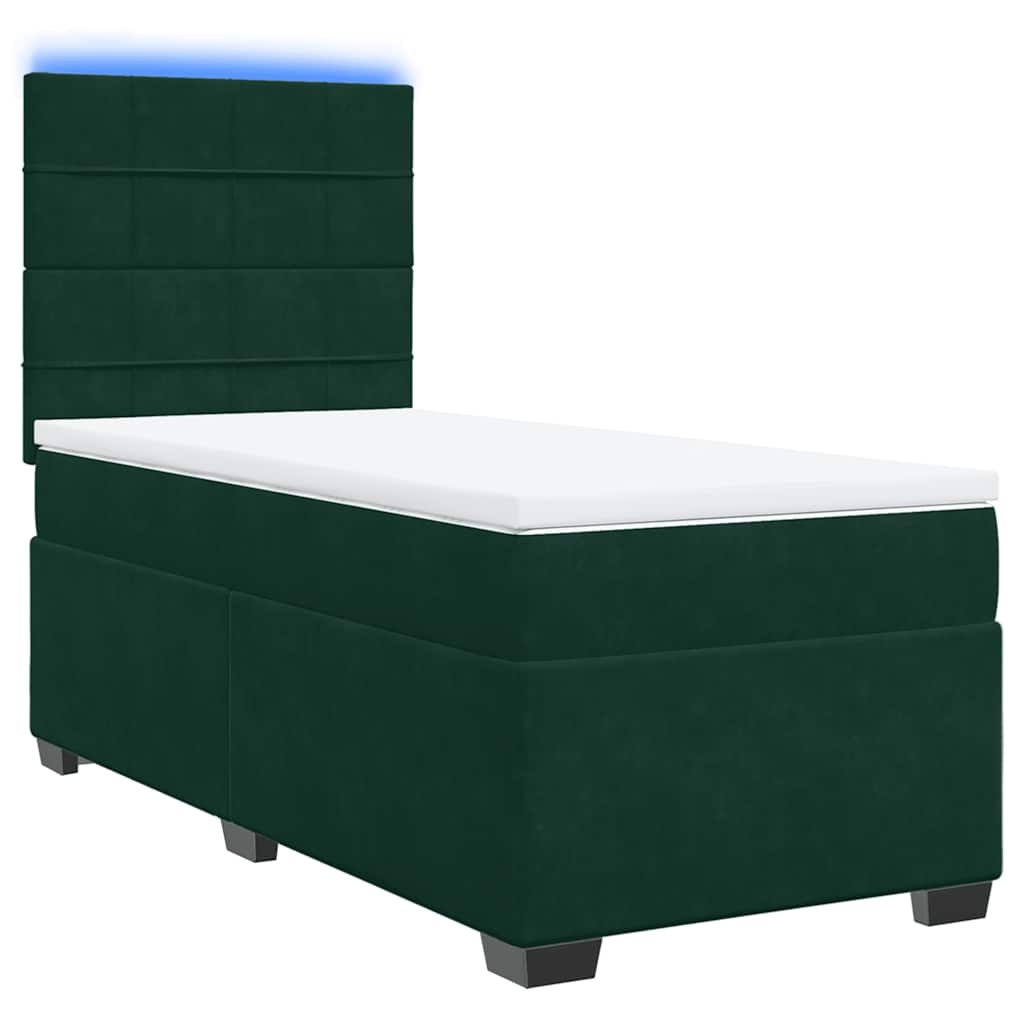 Box spring krevet s madracem tamnozeleni 100x200 cm baršunasti