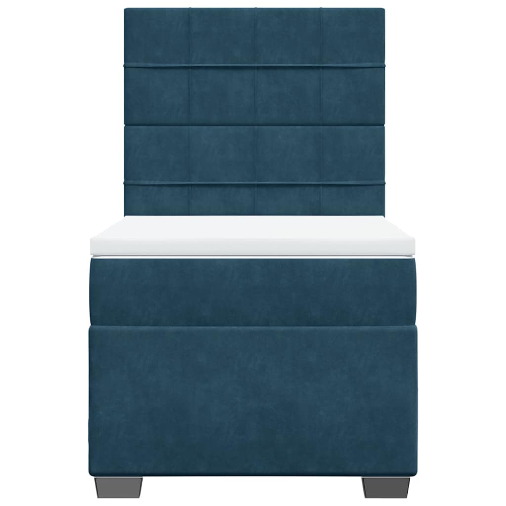 Box spring krevet s madracem plavi 100x200 cm baršunasti