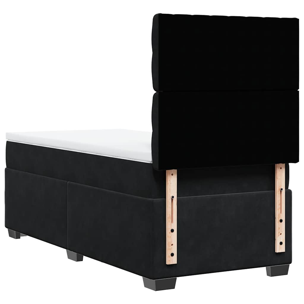 Box spring krevet s madracem crni 100x200 cm baršunasti