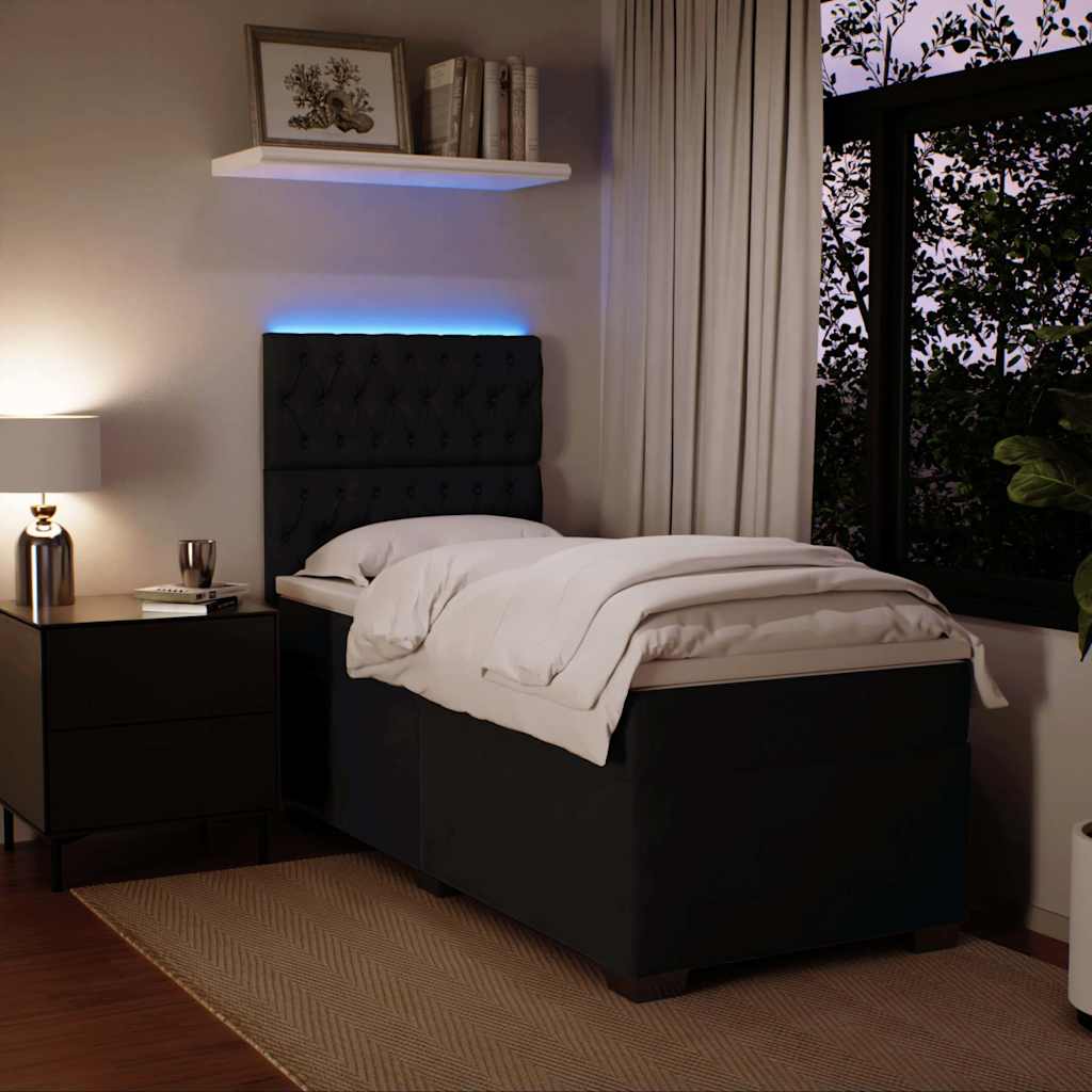 Box spring krevet s madracem crni 100x200 cm baršunasti