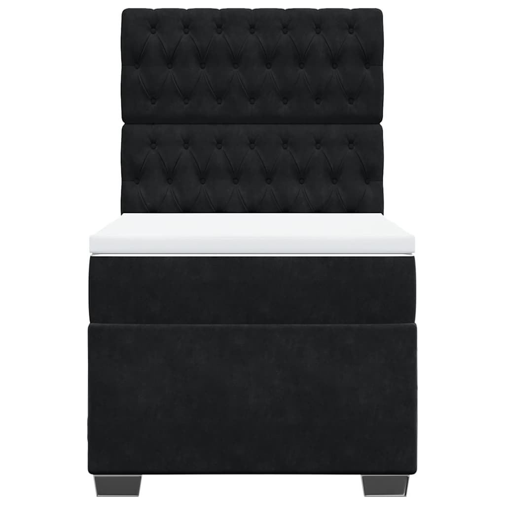 Box spring krevet s madracem crni 100x200 cm baršunasti
