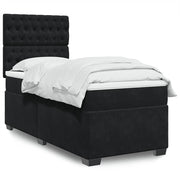 Box spring krevet s madracem crni 100x200 cm baršunasti