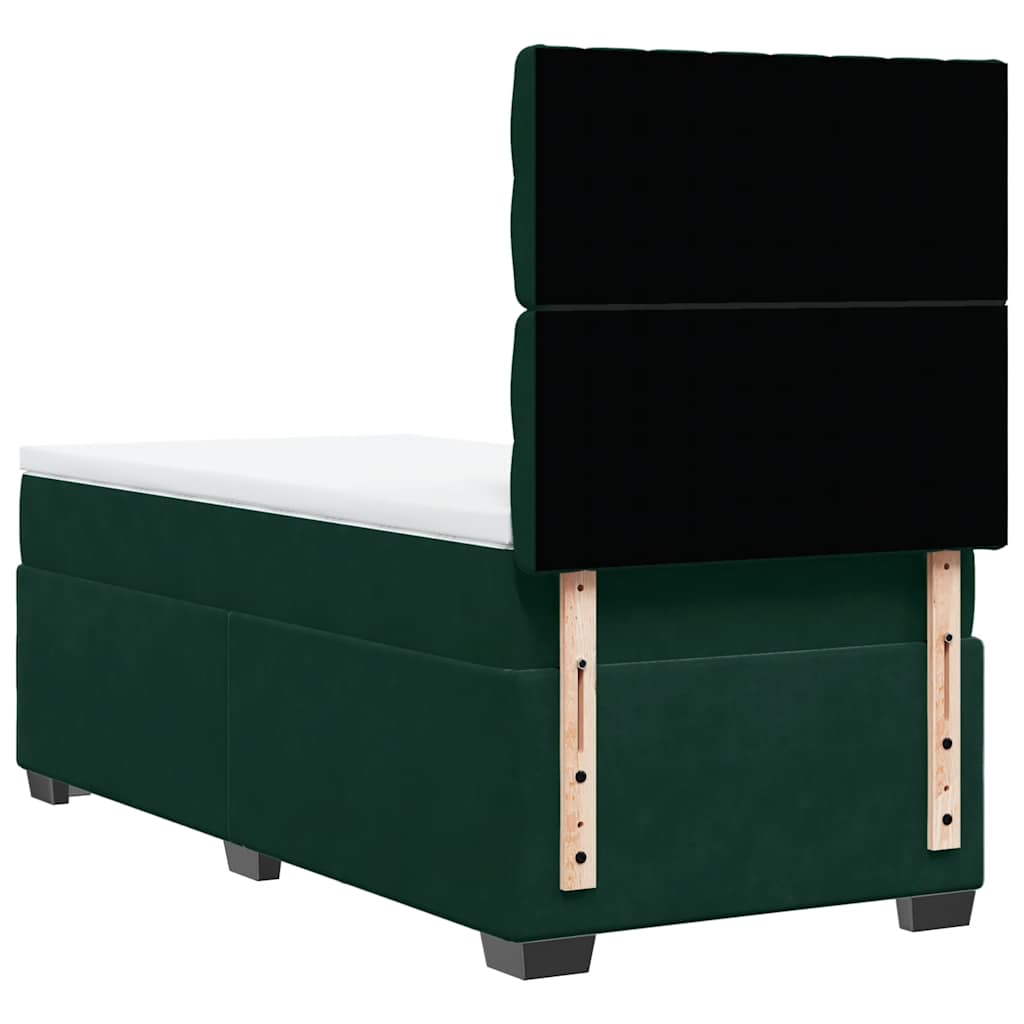 Box spring krevet s madracem tamnozeleni 100x200 cm baršunasti