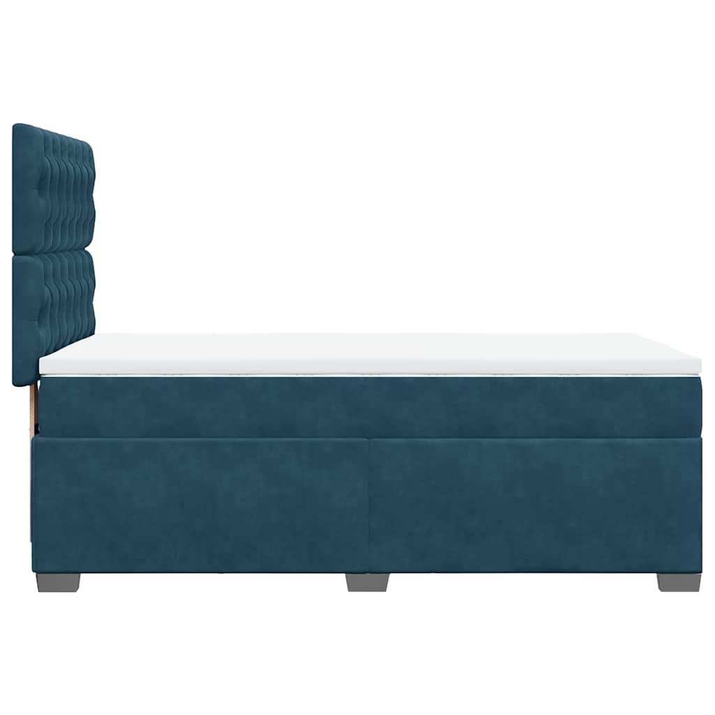 Box spring krevet s madracem plavi 100x200 cm baršunasti