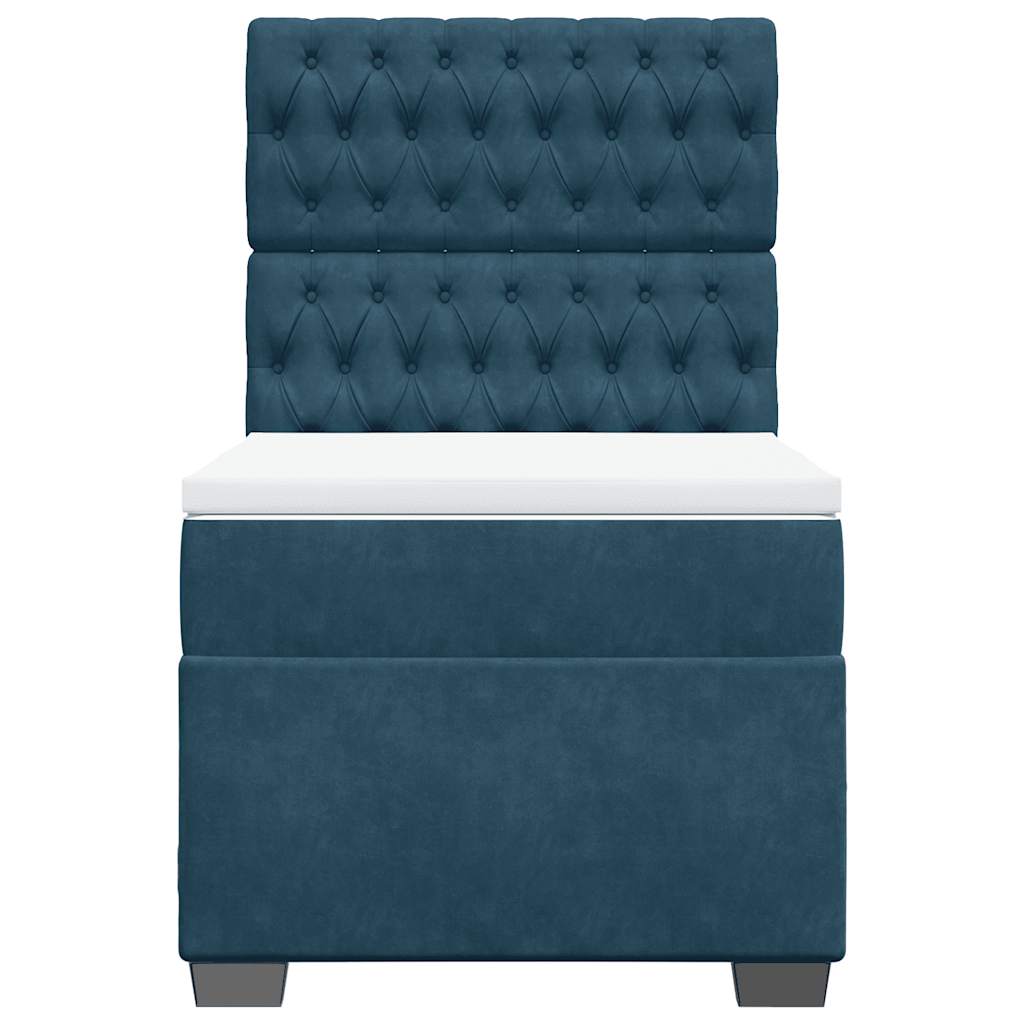Box spring krevet s madracem plavi 100x200 cm baršunasti