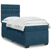 Box spring krevet s madracem plavi 100x200 cm baršunasti