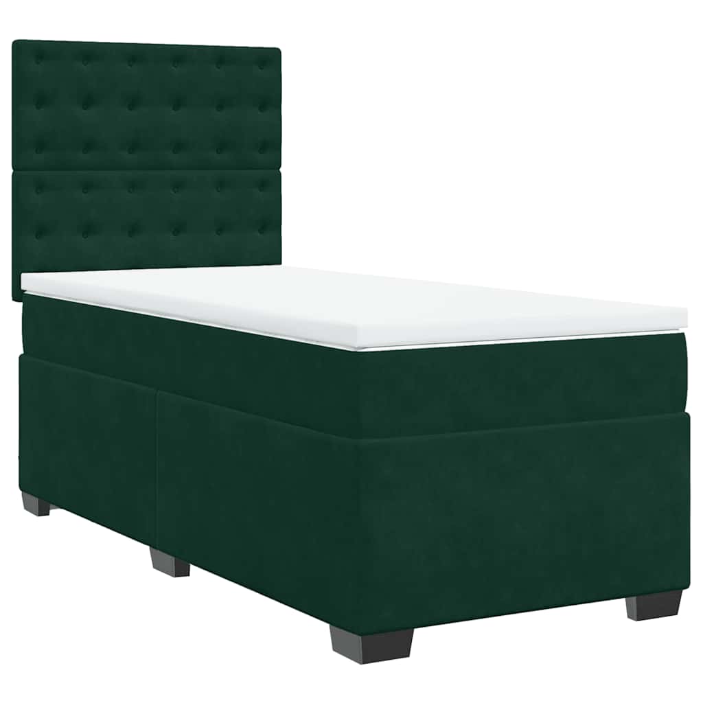 Box spring krevet s madracem tamnozeleni 100x200 cm baršunasti