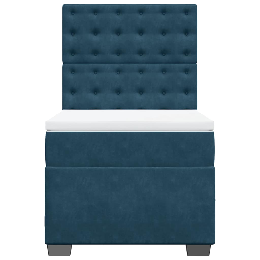 Box spring krevet s madracem plavi 100x200 cm baršunasti