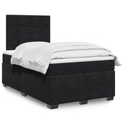 Krevet box spring s madracem crni 120 x 190 cm baršunasti