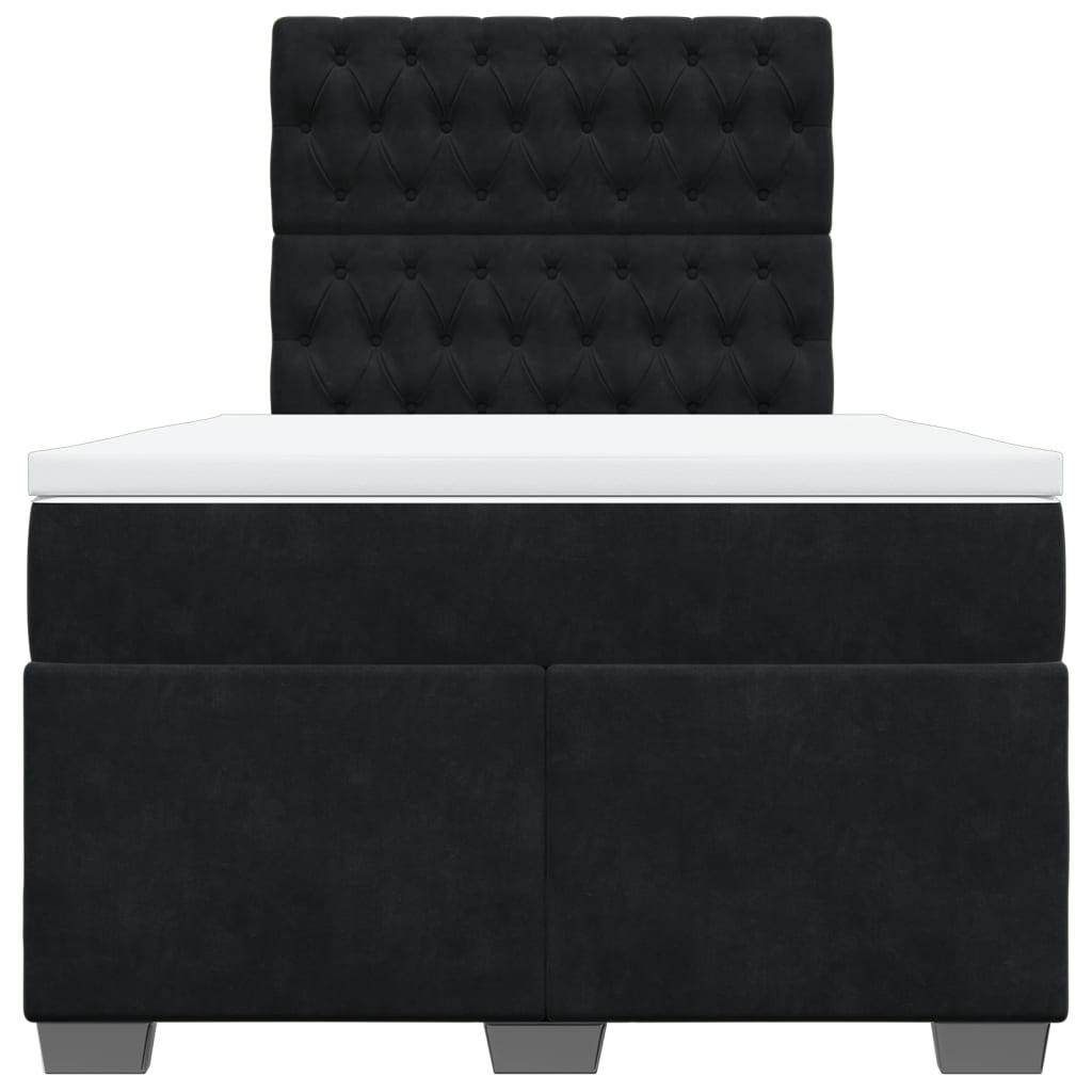 Krevet box spring s madracem crni 120 x 190 cm baršunasti