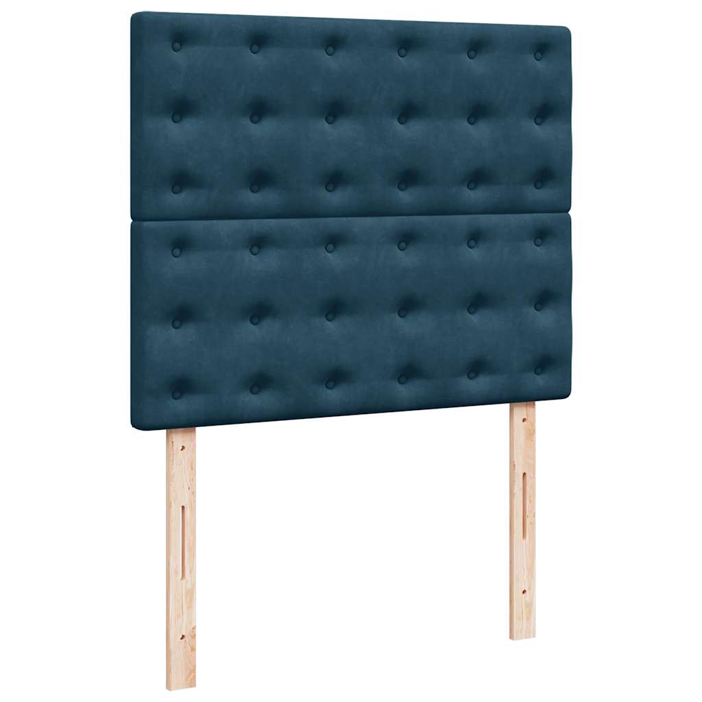 Krevet s oprugama i madracem plavi 120 x 190 cm baršun