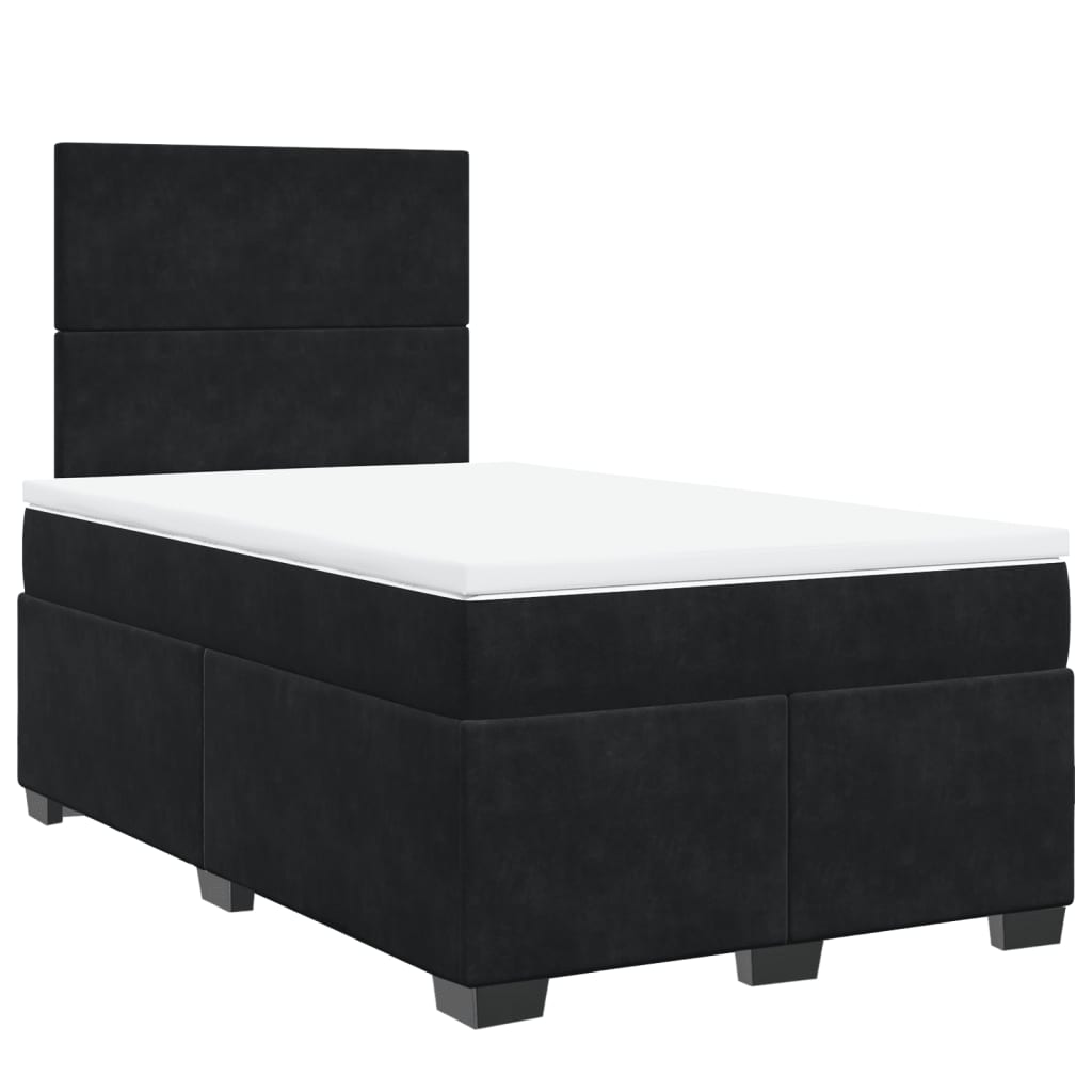 Box spring krevet s madracem crni 120 x 200 cm baršunasti