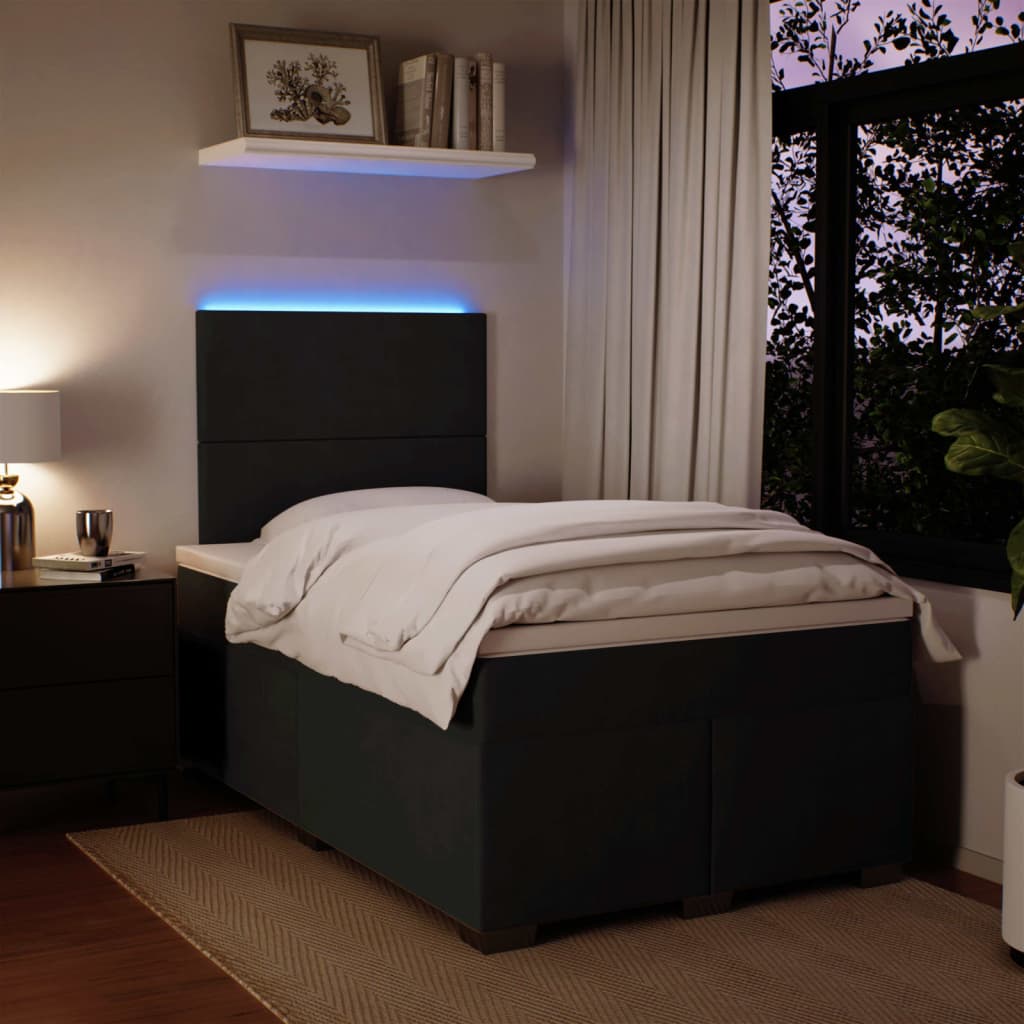Box spring krevet s madracem crni 120 x 200 cm baršunasti