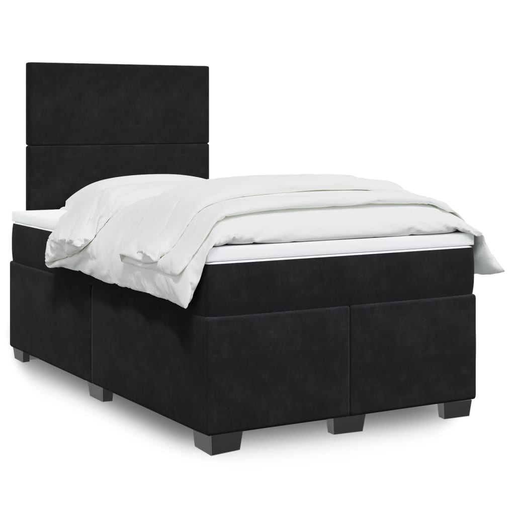 Box spring krevet s madracem crni 120 x 200 cm baršunasti