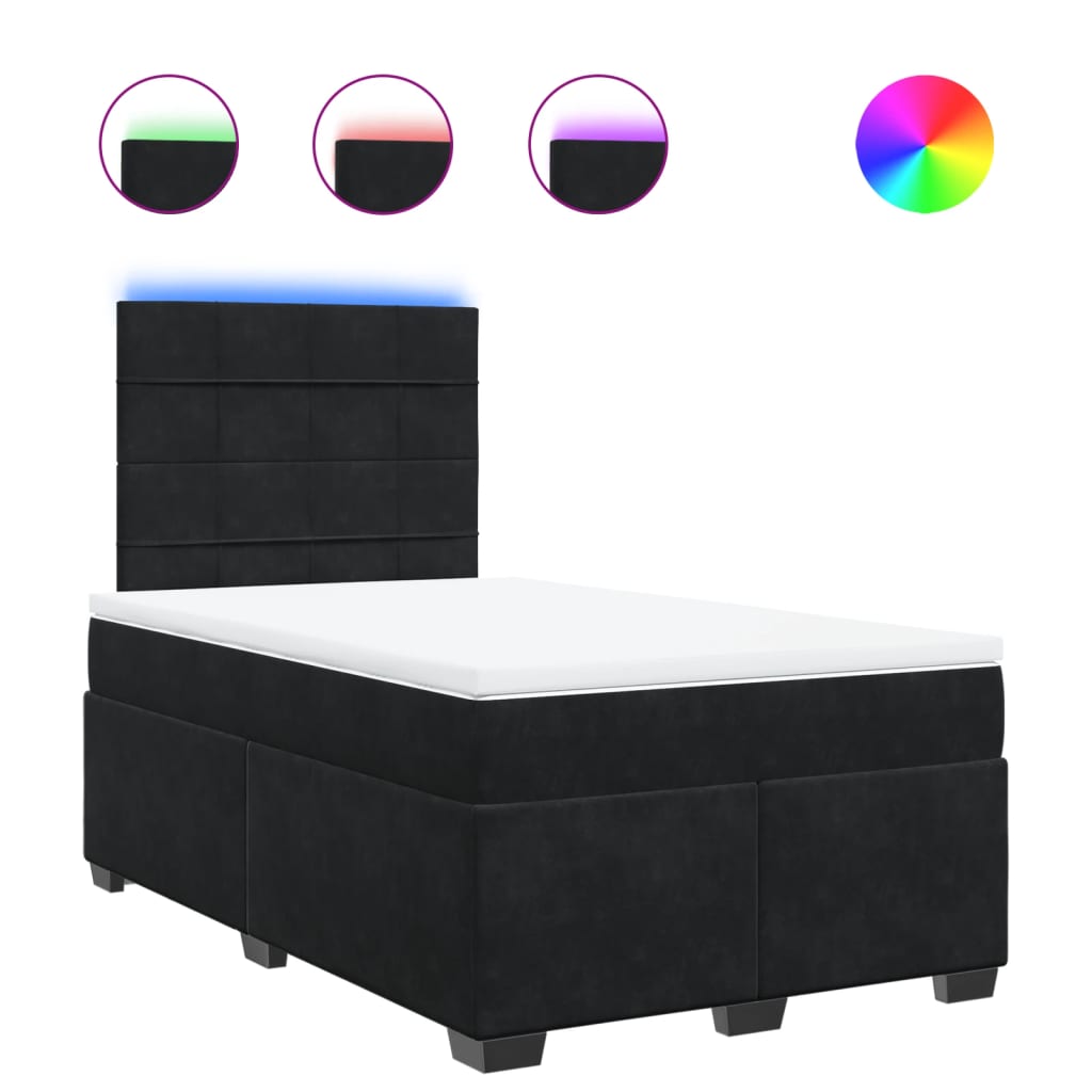 Box spring krevet s madracem crni 120 x 200 cm baršunasti