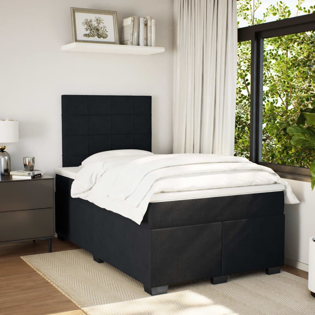 Box spring krevet s madracem crni 120 x 200 cm baršunasti