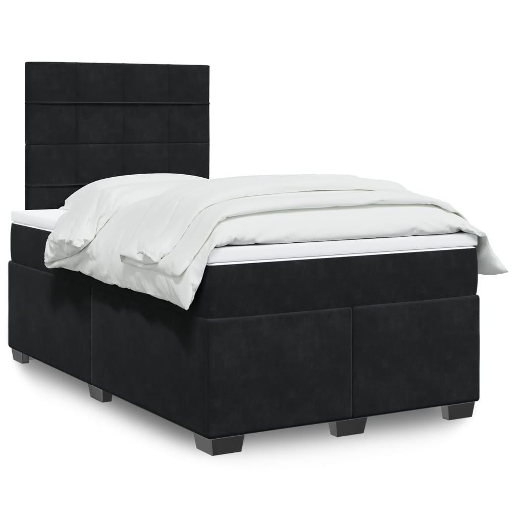 Box spring krevet s madracem crni 120 x 200 cm baršunasti