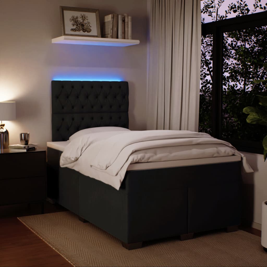 Box spring krevet s madracem crni 120 x 200 cm baršunasti