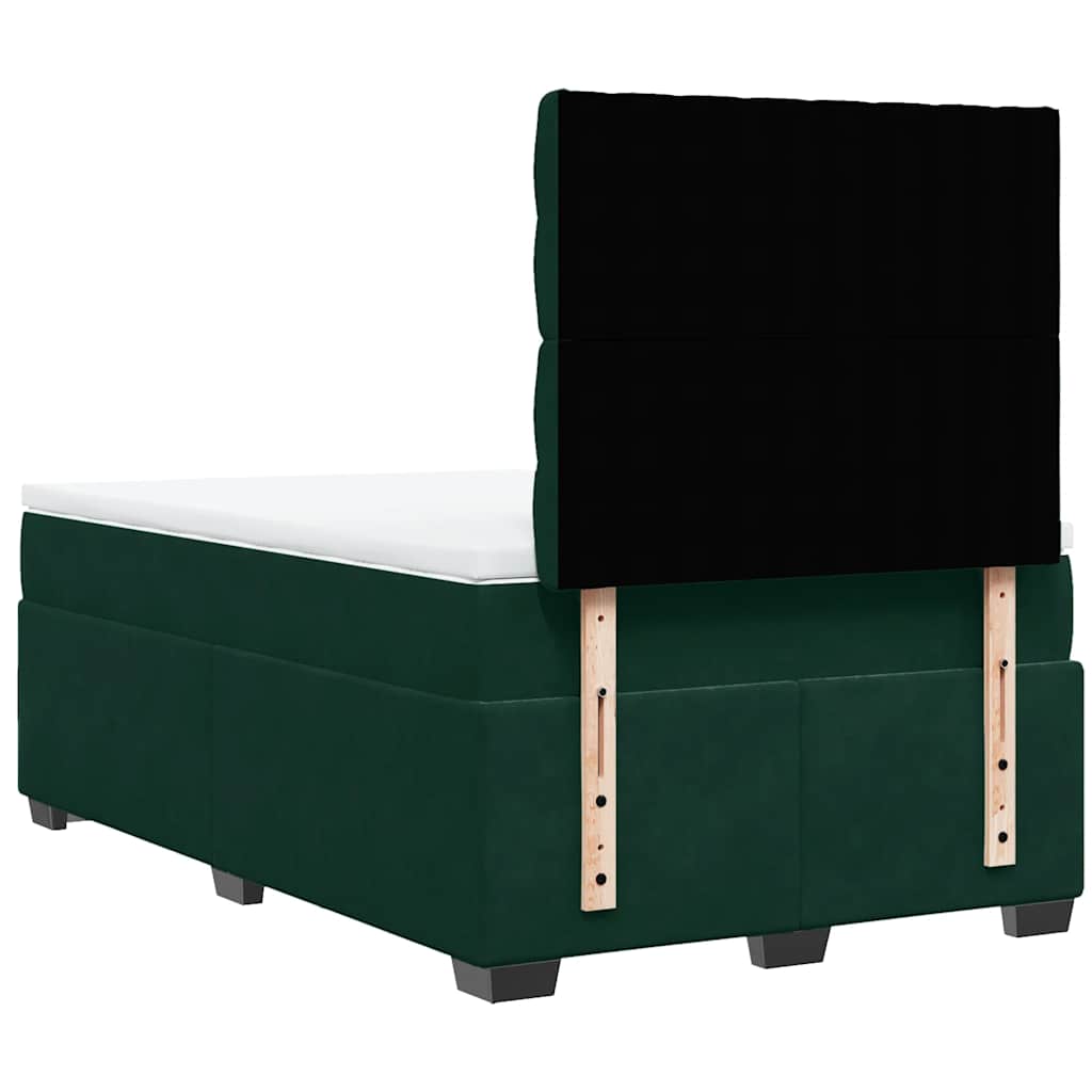 Box spring krevet s madracem tamnozeleni 120x200 cm baršunasti