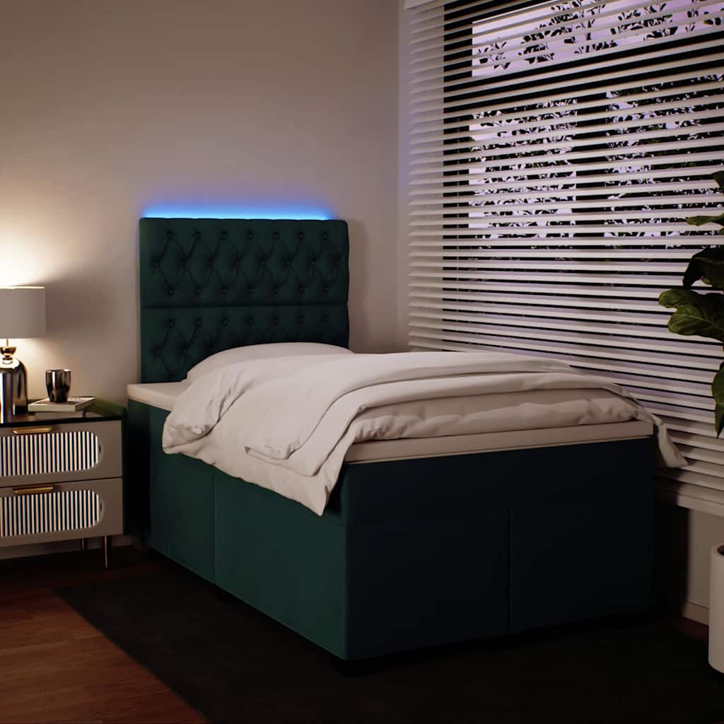 Box spring krevet s madracem tamnozeleni 120x200 cm baršunasti