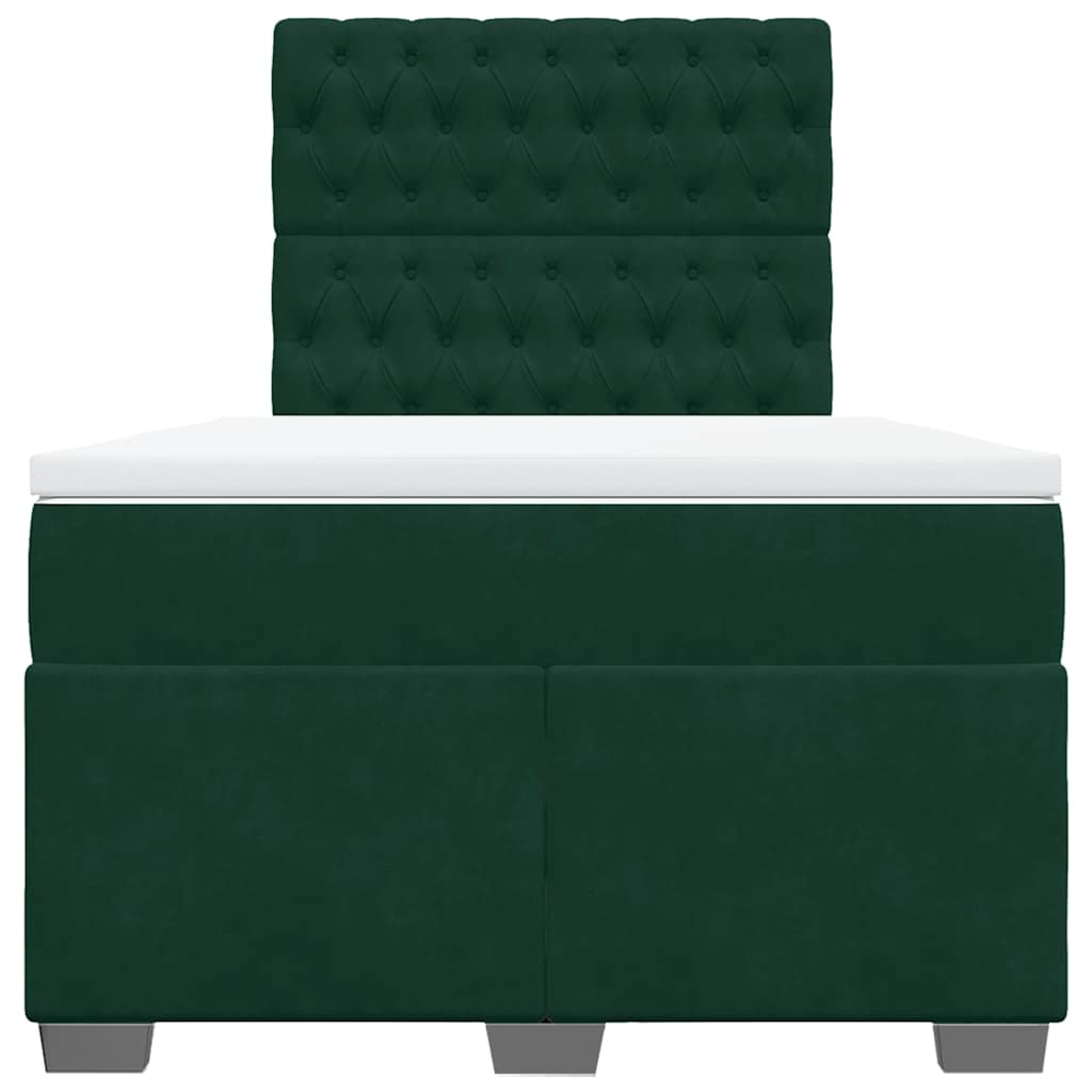 Box spring krevet s madracem tamnozeleni 120x200 cm baršunasti