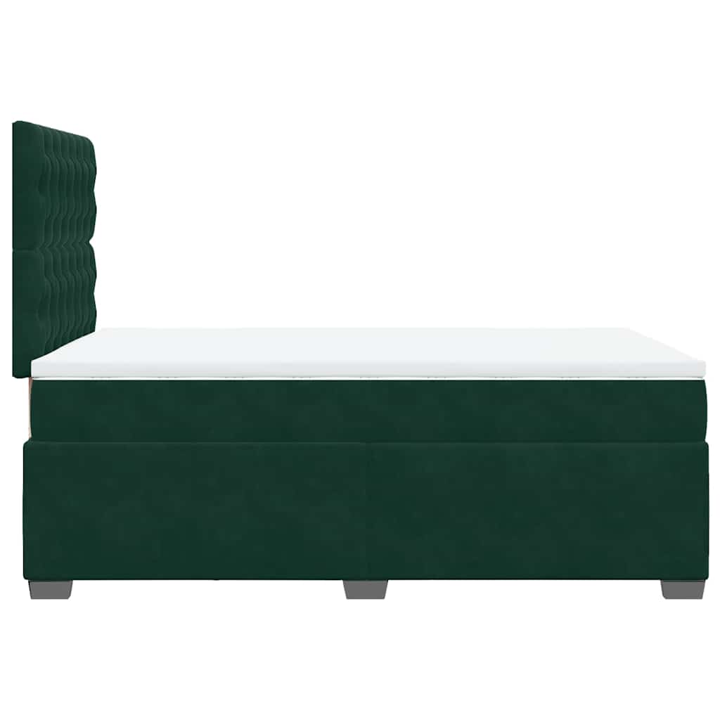 Box spring krevet s madracem tamnozeleni 120x200 cm baršunasti
