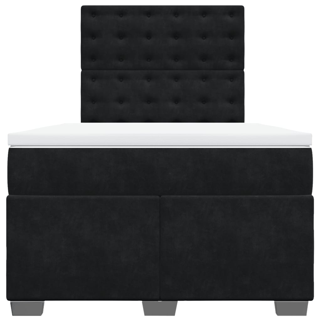 Box spring krevet s madracem crni 120 x 200 cm baršunasti