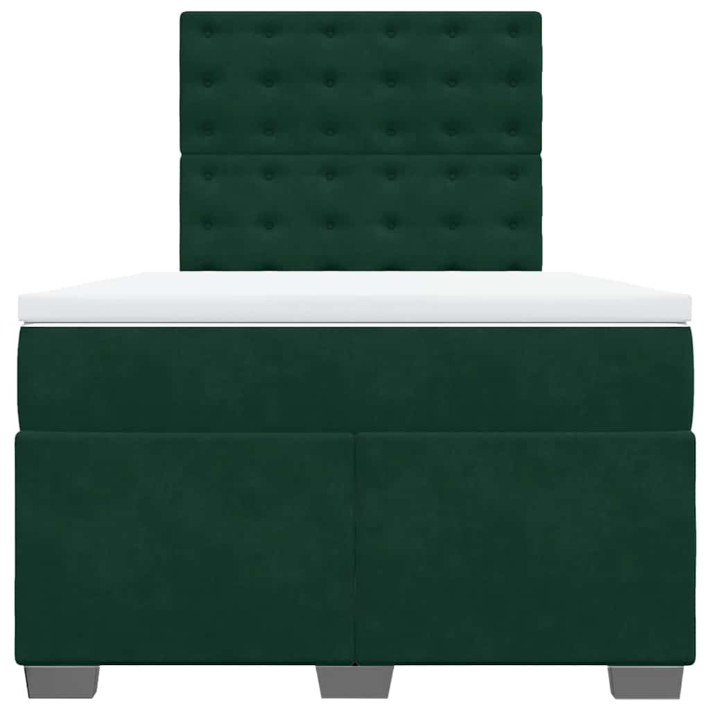 Box spring krevet s madracem tamnozeleni 120x200 cm baršunasti