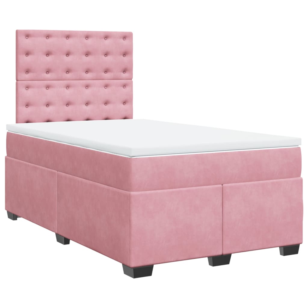 Box spring krevet s madracem ružičasti 120 x 200 cm baršunasti