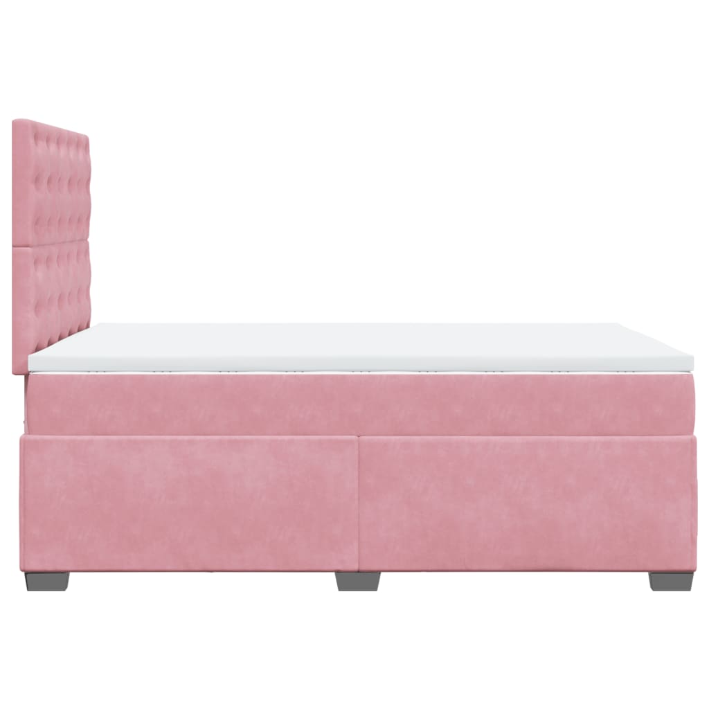 Box spring krevet s madracem ružičasti 120 x 200 cm baršunasti