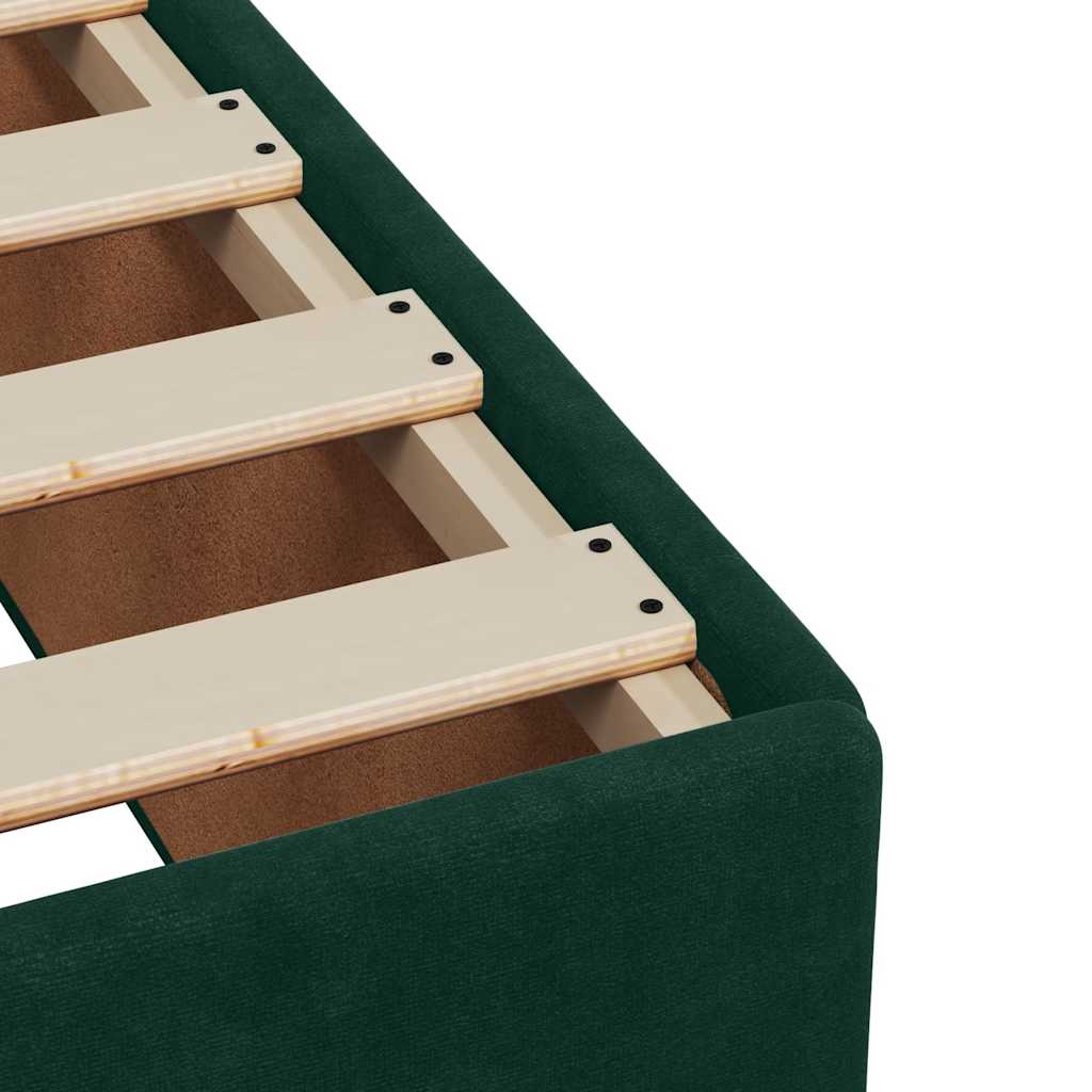 Krevet s oprugama i madracem tamnozeleni 140x200 cm baršunasti