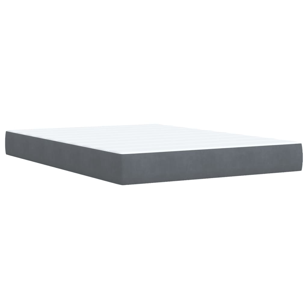 Krevet s oprugama i madracem tamnosivi 140x200 cm baršunasti